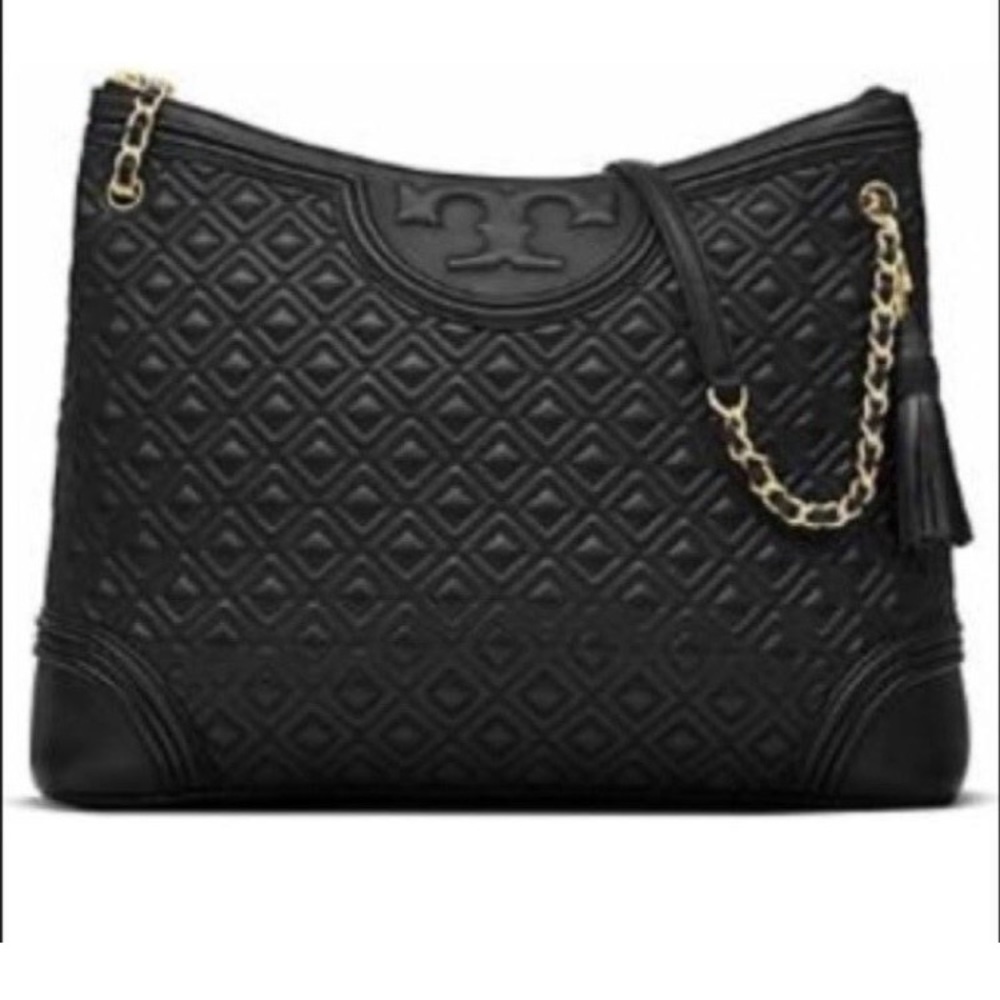 Tory Burch Fleming Black quilted purse